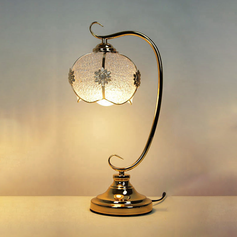Modern Style Dome Night Table Lamp Glass One Light Nightstand Lamp