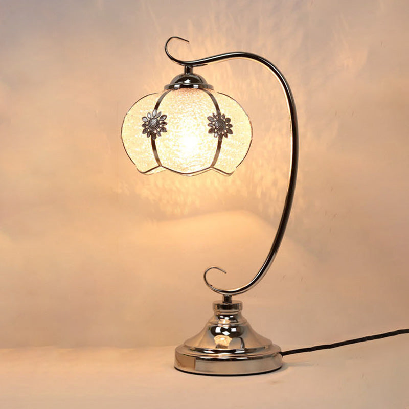 Modern Style Dome Night Table Lamp Glass One Light Nightstand Lamp