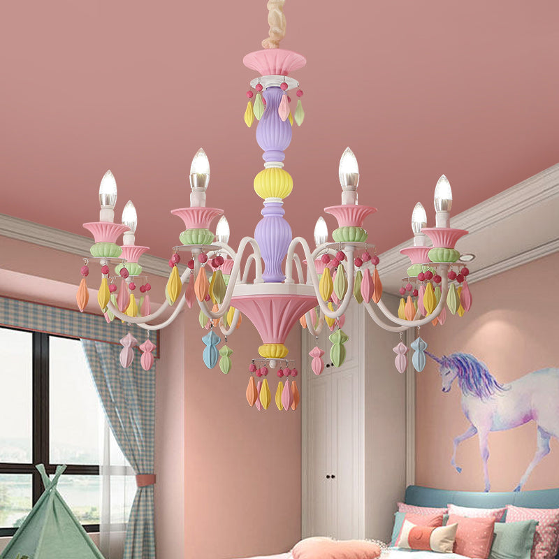 Modern Sputnik Ceiling Pendant Light Crystal Hanging Pendant Light for Children's Room