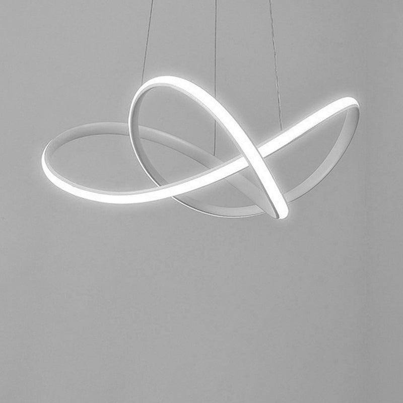 Silicone Linear LED Hanging Lamp in Modern Simplicity Lacquered Aluminium Chandelier for Dining Room