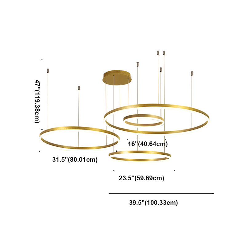 Modern Wrought Iron Hanging Ceiling Lights Tiered Pendant Chandelier for Living Room