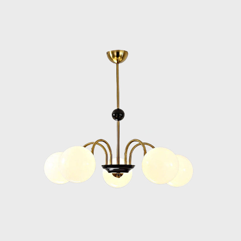 American Style Chandelier White Glass Pendant Lighting Fixtures for Dining Room