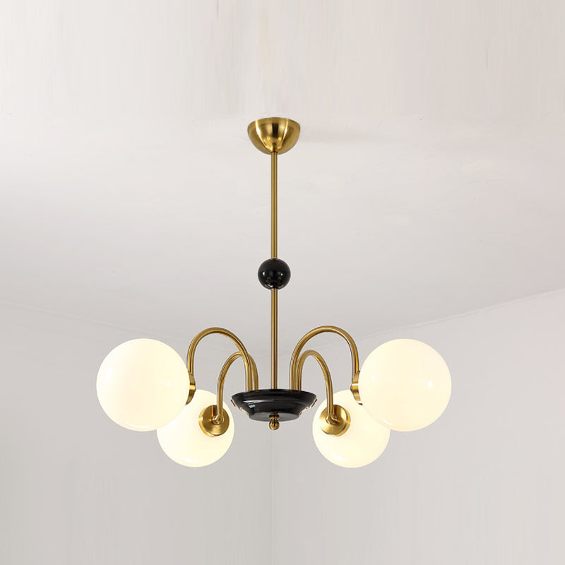 American Style Chandelier White Glass Pendant Lighting Fixtures for Dining Room