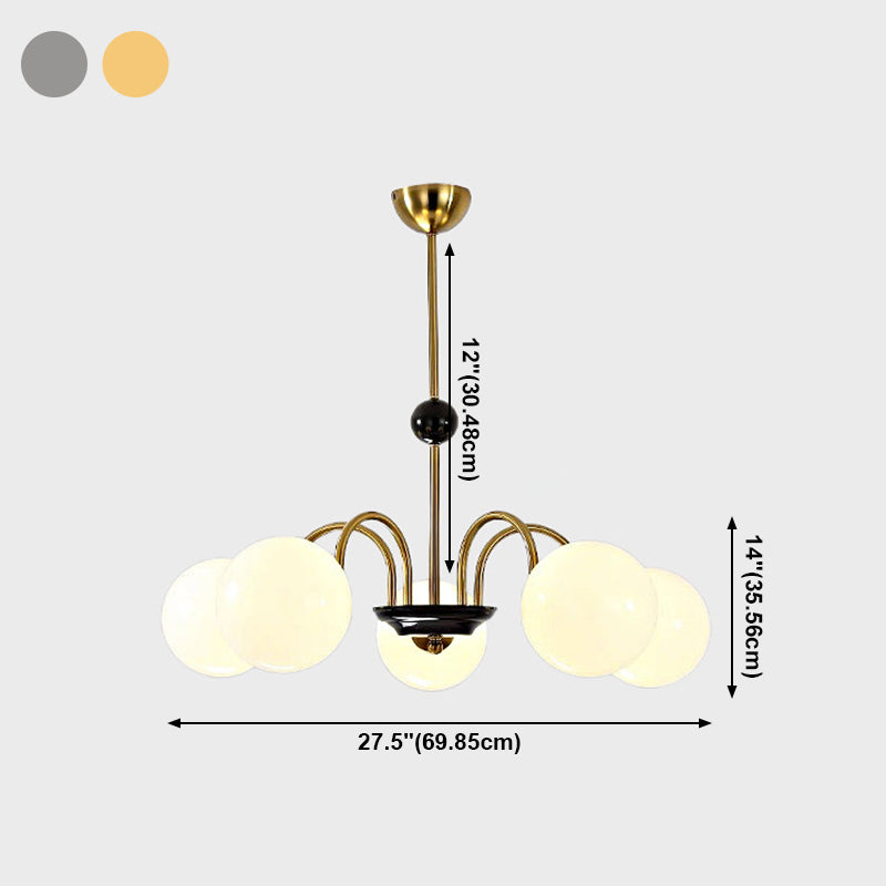 American Style Chandelier White Glass Pendant Lighting Fixtures for Dining Room