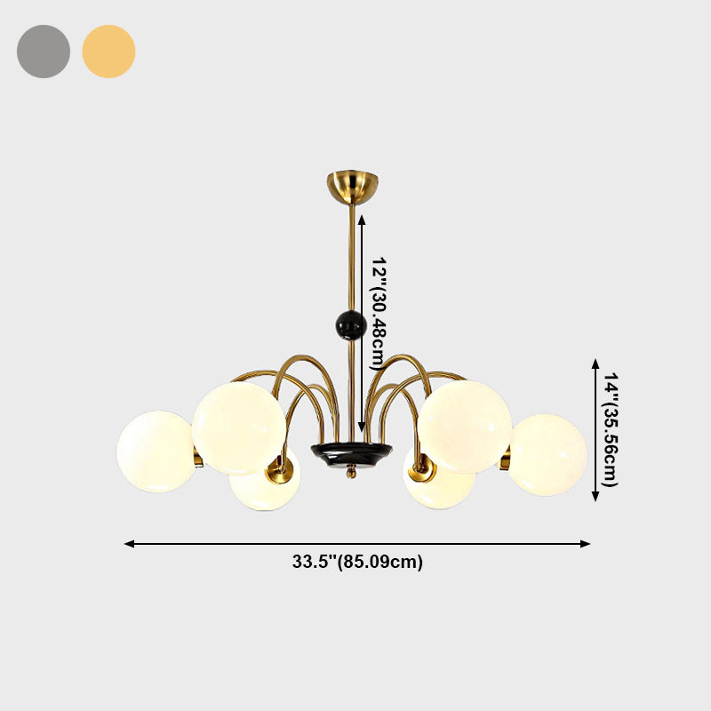 American Style Chandelier White Glass Pendant Lighting Fixtures for Dining Room