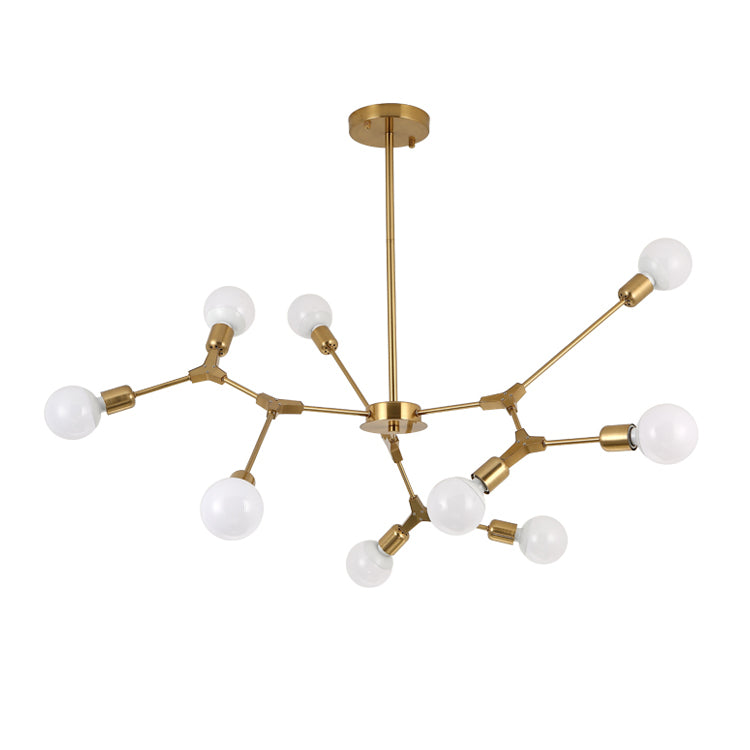 Postmodern Bare Bulb Hanging Light Metal Chandelier Light for Dining Room
