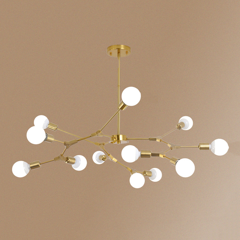 Postmodern Bare Bulb Hanging Light Metal Chandelier Light for Dining Room