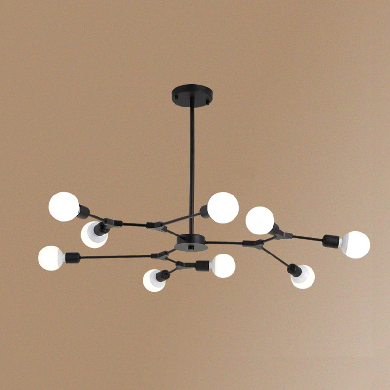 Postmodern Bare Bulb Hanging Light Metal Chandelier Light for Dining Room