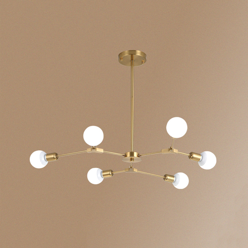 Postmodern Bare Bulb Hanging Light Metal Chandelier Light for Dining Room