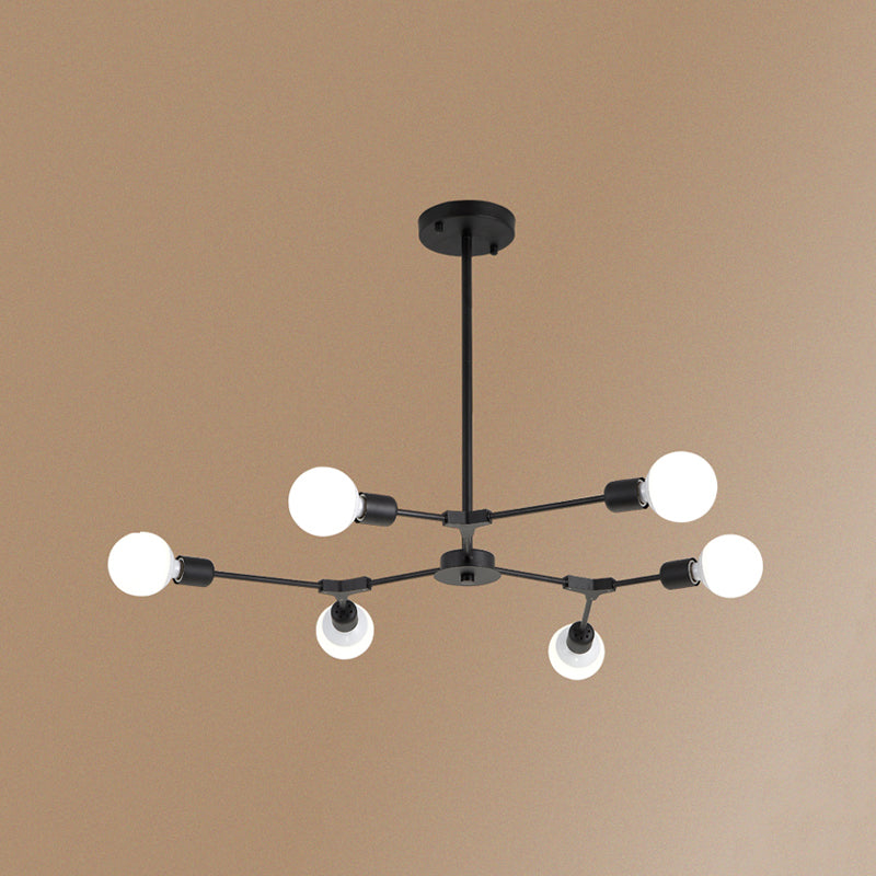 Postmodern Bare Bulb Hanging Light Metal Chandelier Light for Dining Room