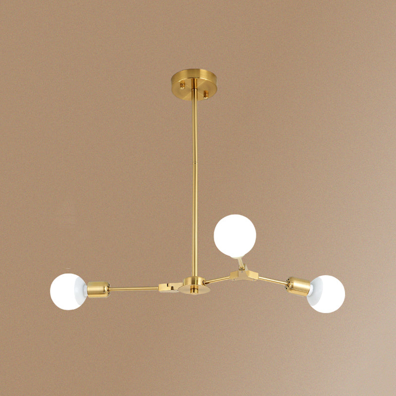 Postmodern Bare Bulb Hanging Light Metal Chandelier Light for Dining Room