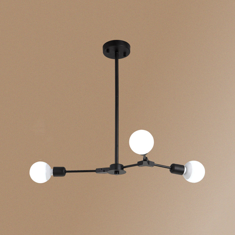 Postmodern Bare Bulb Hanging Light Metal Chandelier Light for Dining Room