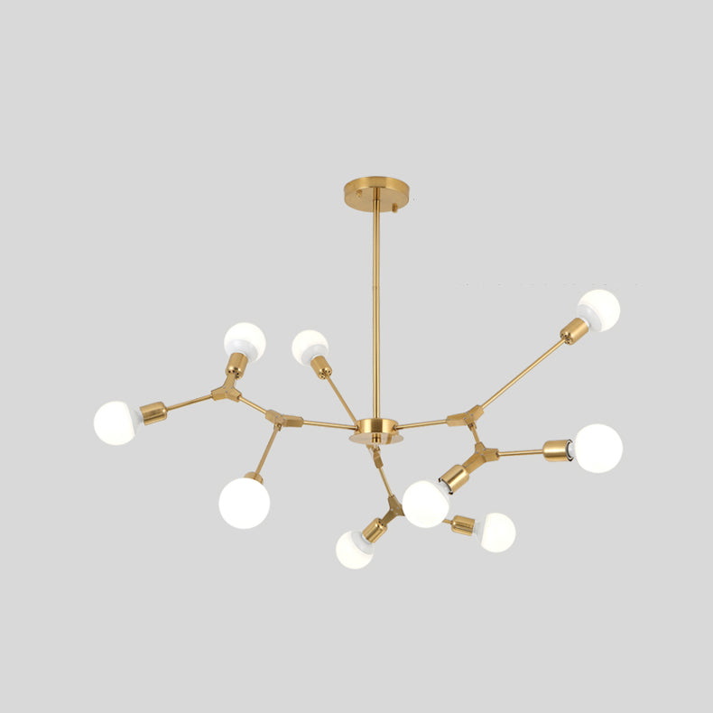 Postmodern Bare Bulb Hanging Light Metal Chandelier Light for Dining Room