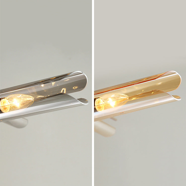 Accesorios de iluminación de lámpara posmoderna de vidrio lámpara de araña colgante negra y dorada