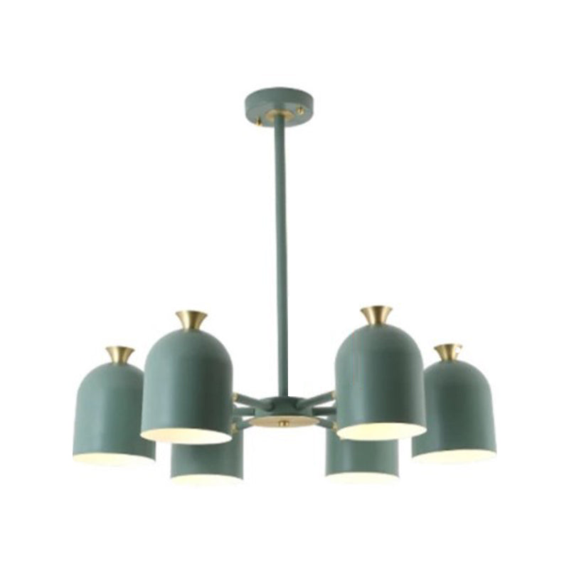 Simple Macron Chandelier Metal Multi Head Pendant Lighting Fixtures for Bedroom