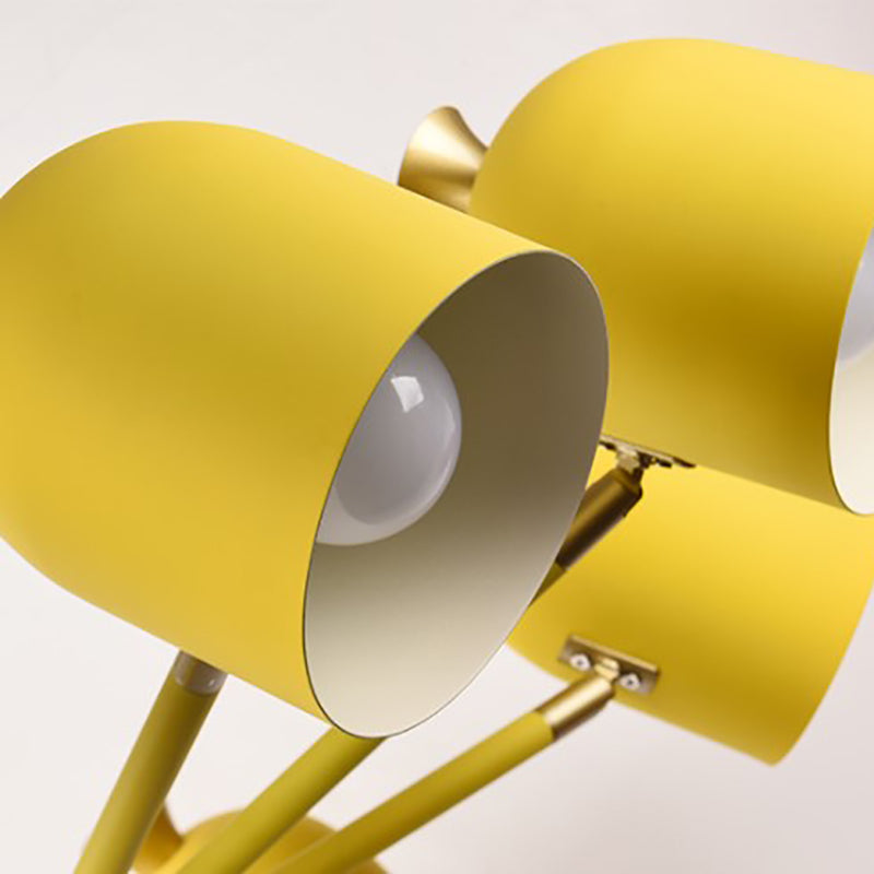 Simple Macron Chandelier Metal Multi Head Pendant Lighting Fixtures for Bedroom