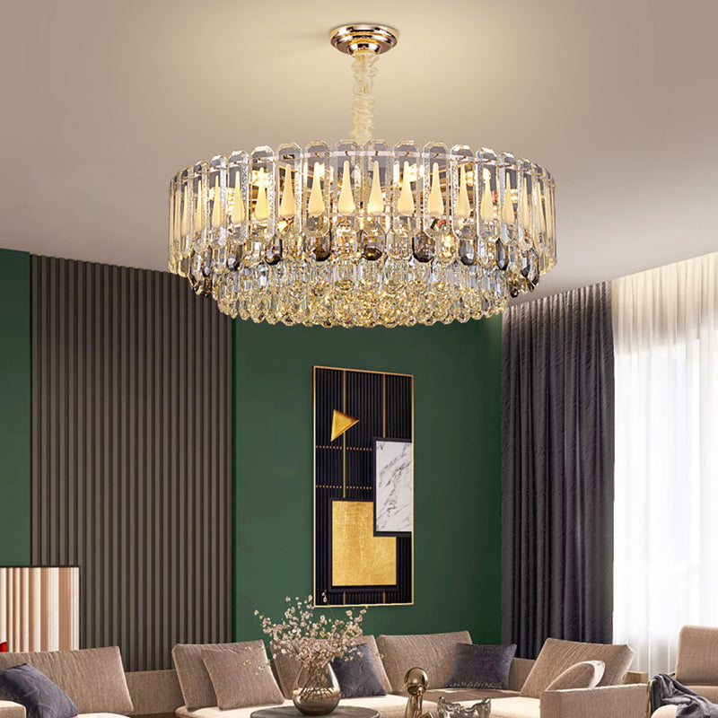 Contemporary Style Geometry Pendant Chandeliers Crystal Chandelier Lights in Gold