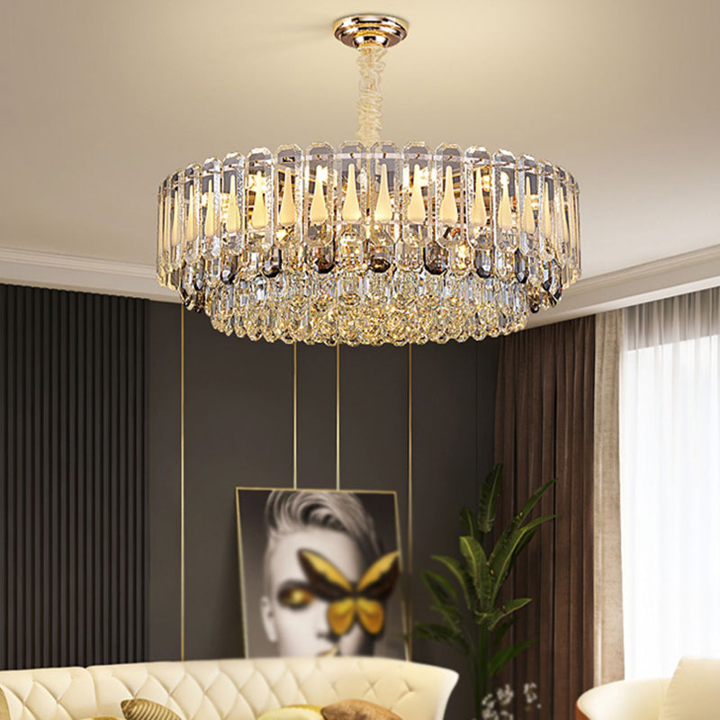 Contemporary Style Geometry Pendant Chandeliers Crystal Chandelier Lights in Gold