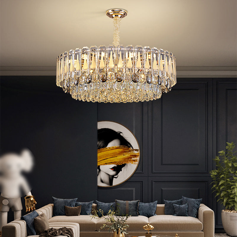 Contemporary Style Geometry Pendant Chandeliers Crystal Chandelier Lights in Gold