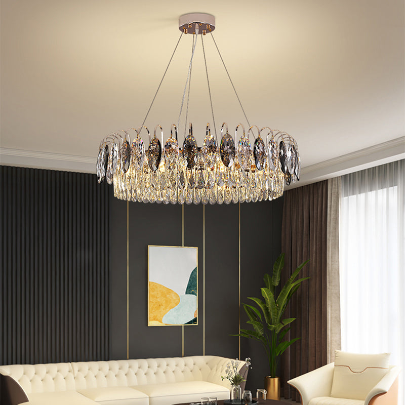 Contemporary Style Geometry Pendant Chandeliers Crystal Chandelier Lights in Grey