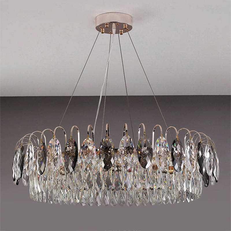 Contemporary Style Geometry Pendant Chandeliers Crystal Chandelier Lights in Grey
