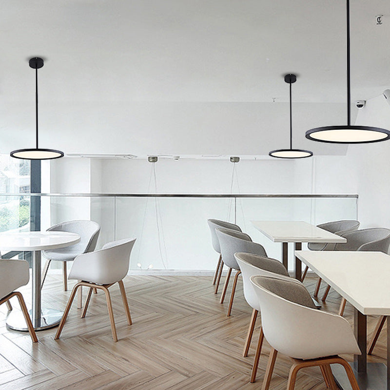 1 Light Round Suspension Pendant Modern Style Metal Down Lighting