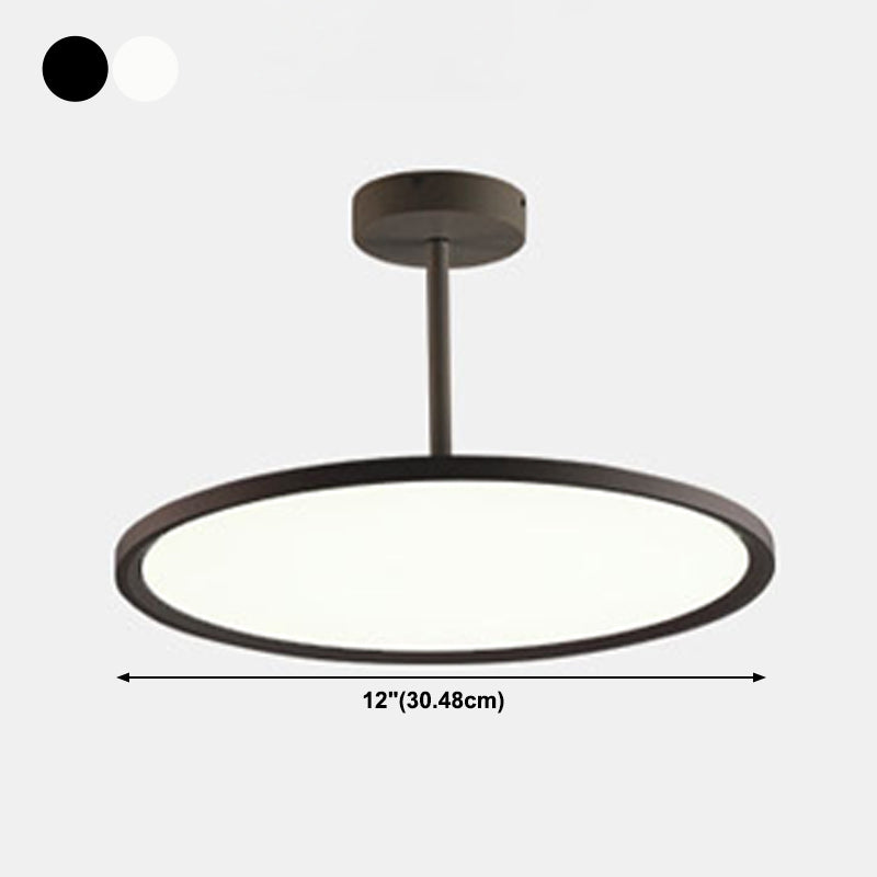 1 Light Round Suspension Pendant Modern Style Metal Down Lighting