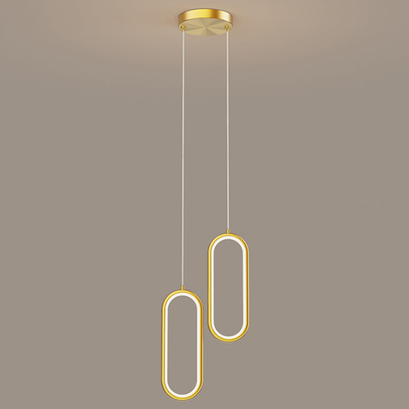 Linear Shape Hanging Light Modern Style Metal Hanging Lighting for Bedside