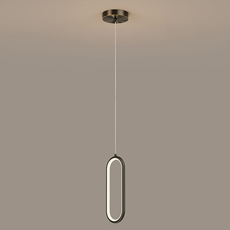 Linear Shape Hanging Light Modern Style Metal Hanging Lighting for Bedside