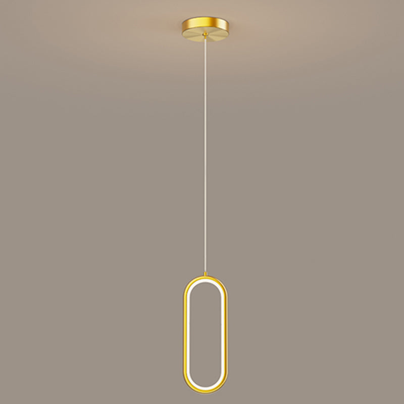 Linear Shape Hanging Light Modern Style Metal Hanging Lighting for Bedside