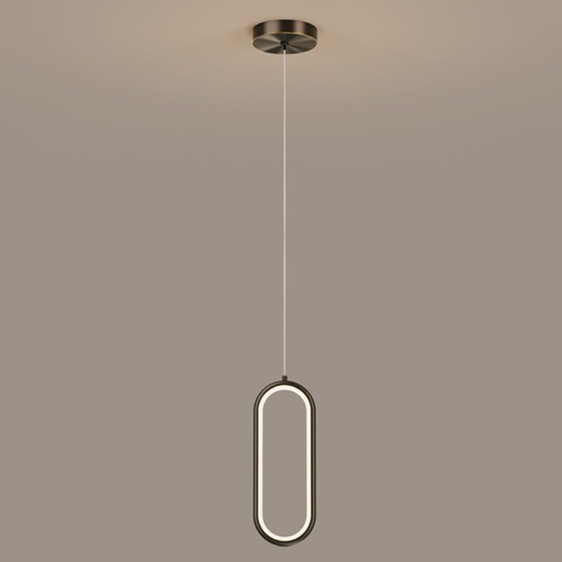 Linear Shape Hanging Light Modern Style Metal Hanging Lighting for Bedside