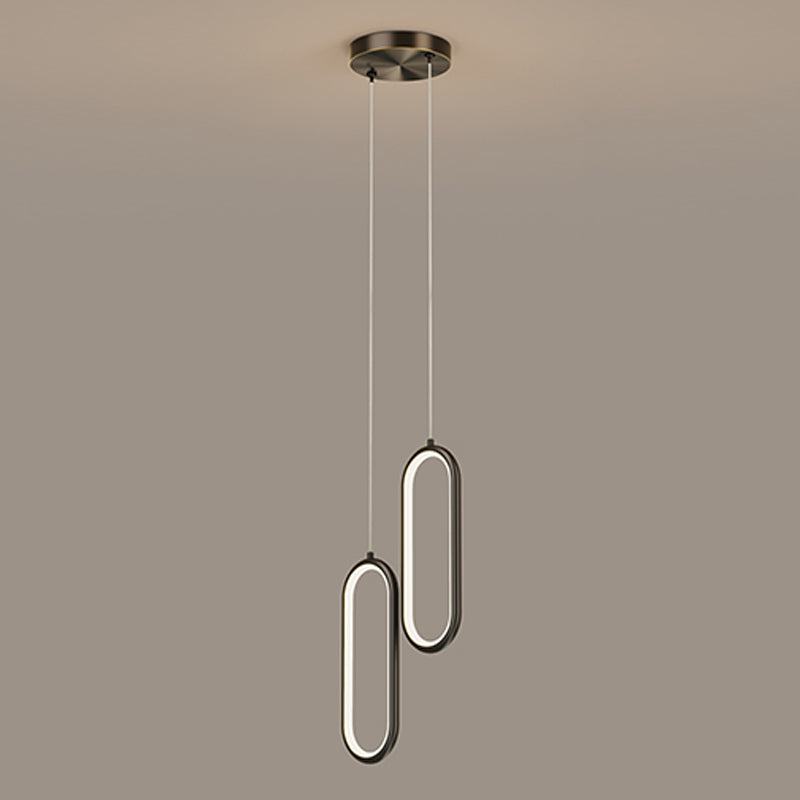 Linear Shape Hanging Light Modern Style Metal Hanging Lighting for Bedside