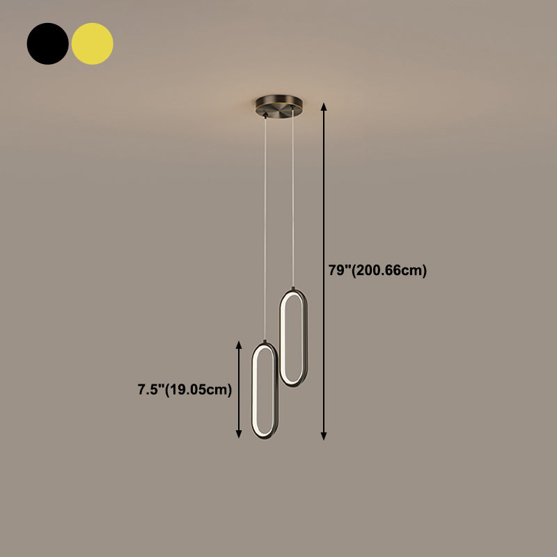 Linear Shape Hanging Light Modern Style Metal Hanging Lighting for Bedside