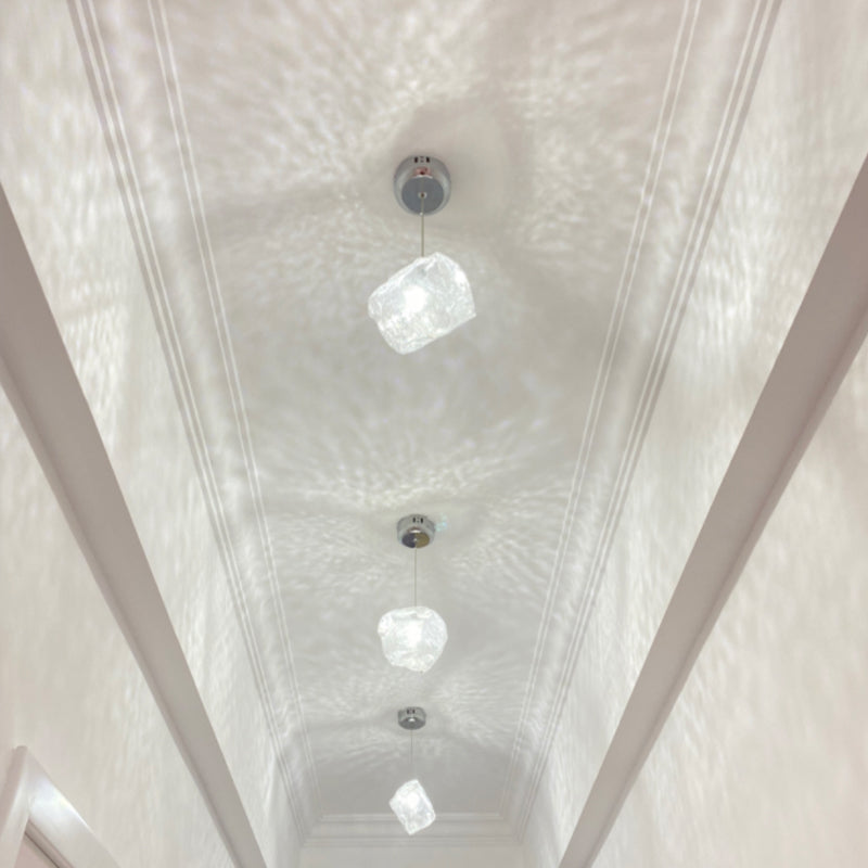 Multi Lights Geometric Cluster Pendant Light Modern Style Glass Down Lighting