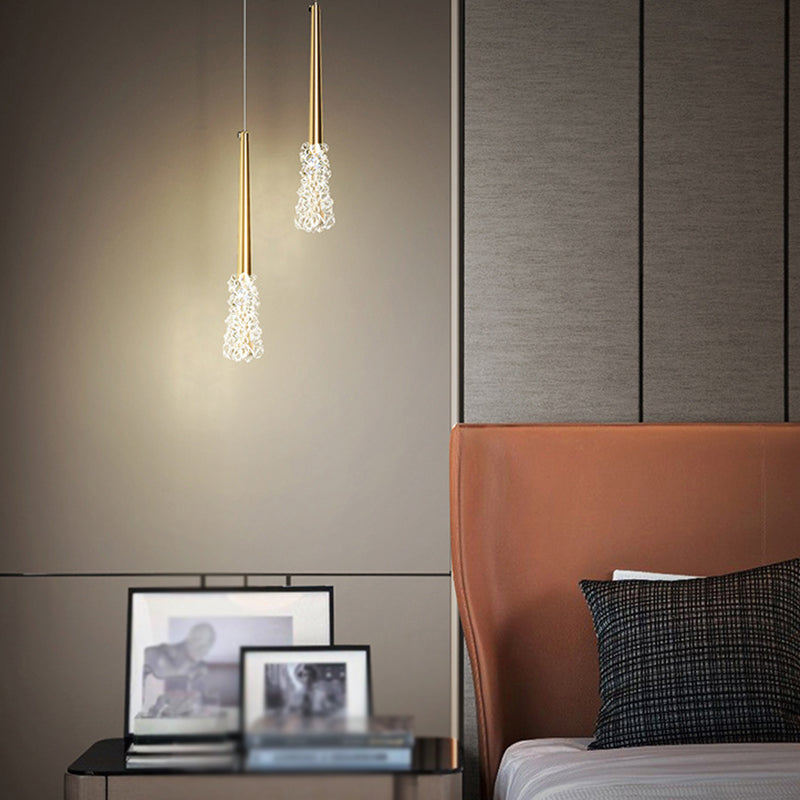 Style moderne suspendu à la maison d'éclairage pendentif cristallin pour le salon