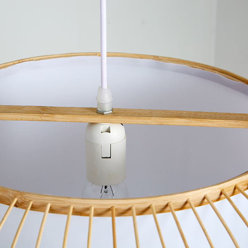 Funzione per illuminazione a pendente per uso domestico a sospensione di bambù moderna per sala da pranzo