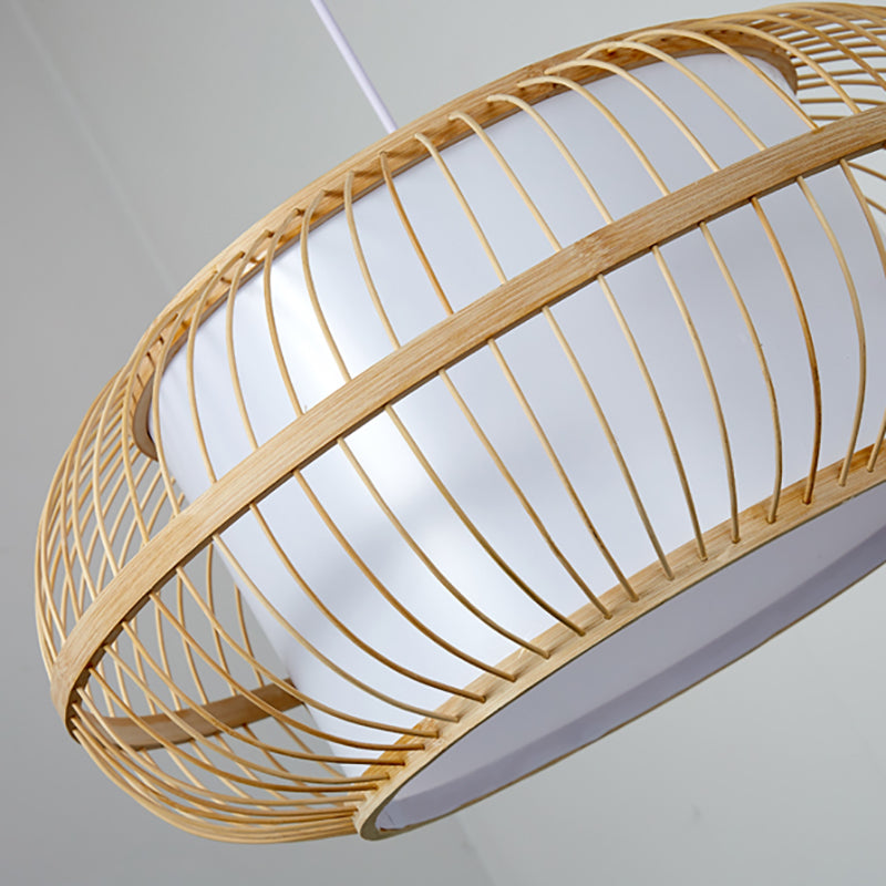 Luz de bambú moderno accesorio de iluminación de encimera para el hogar para el comedor
