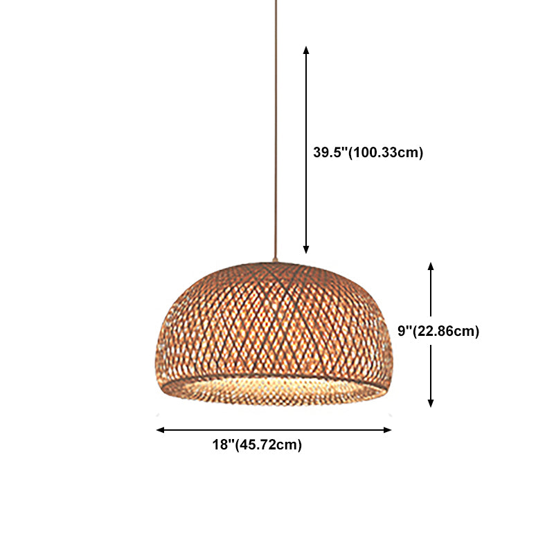 Contemporary Hanging Light Rattan Pendent Lighting Fixture for Dining Room