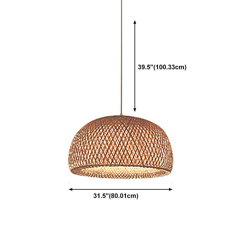 Contemporary Hanging Light Rattan Pendent Lighting Fixture for Dining Room