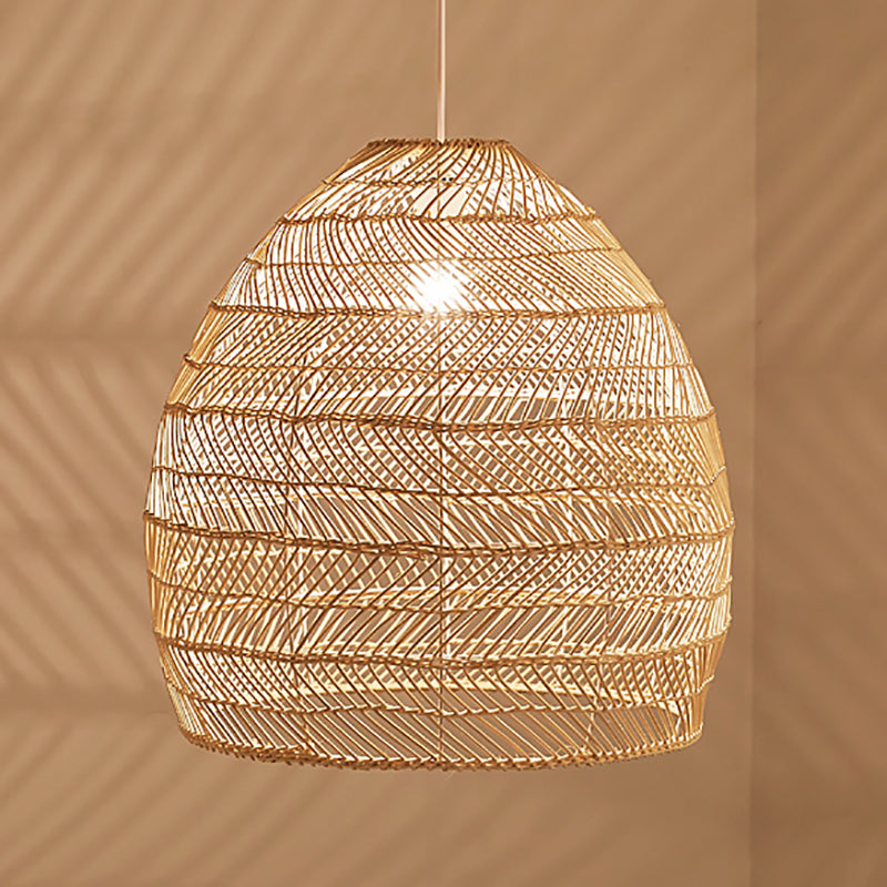 Rattan Hanging Light Contemporary Style Pendent Lighting Fixture for Sitting Room