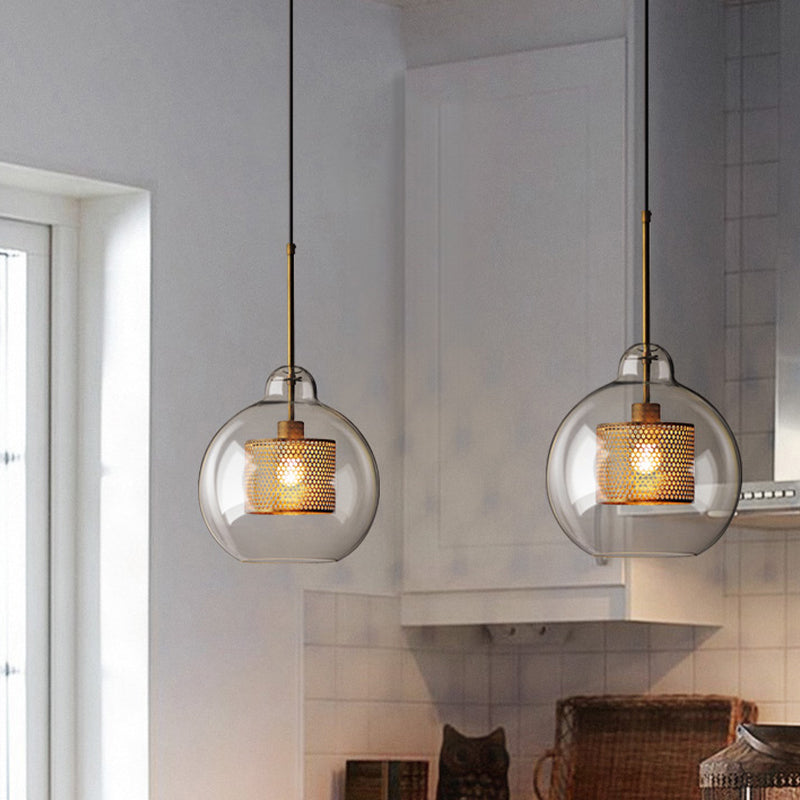 Glass Hanging Pendant Light Minimalist Dining Room Ceiling Hanging Light