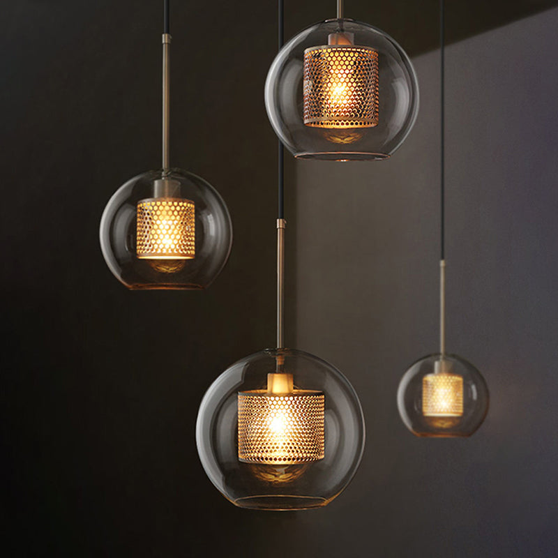 Glass Hanging Pendant Light Minimalist Dining Room Ceiling Hanging Light