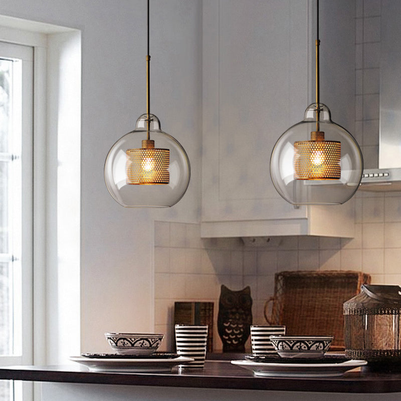 Glass Hanging Pendant Light Minimalist Dining Room Ceiling Hanging Light