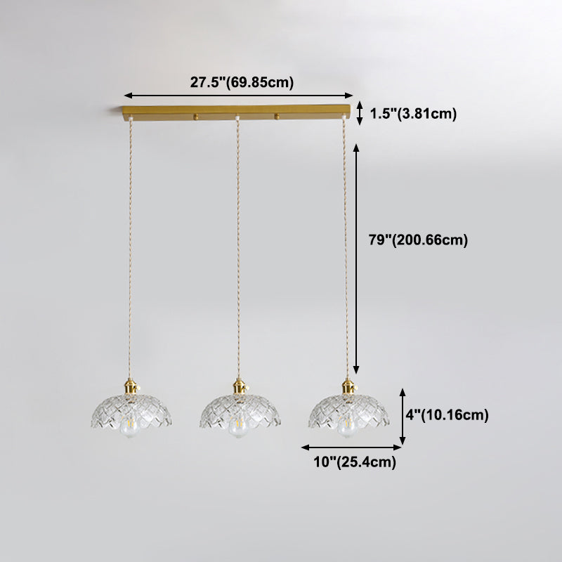 Salle à manger plafond pendentif éclairage en verre de style moderne