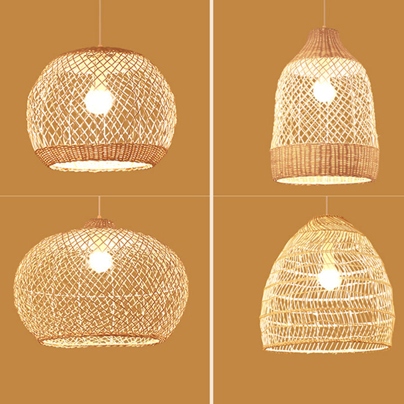 Rattan redonda de lámpara colgante de asia estilo colgante colgante luz