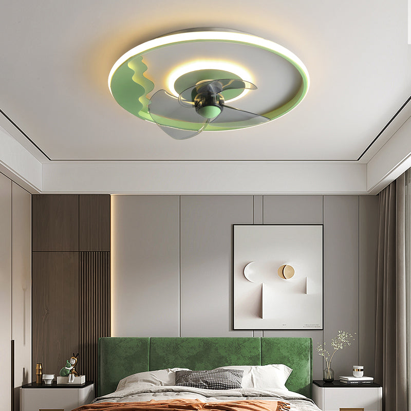 Metall Geometrische Deckenventilator Leuchten Moderne Style 2 Leuchten Flush Mount Lampe