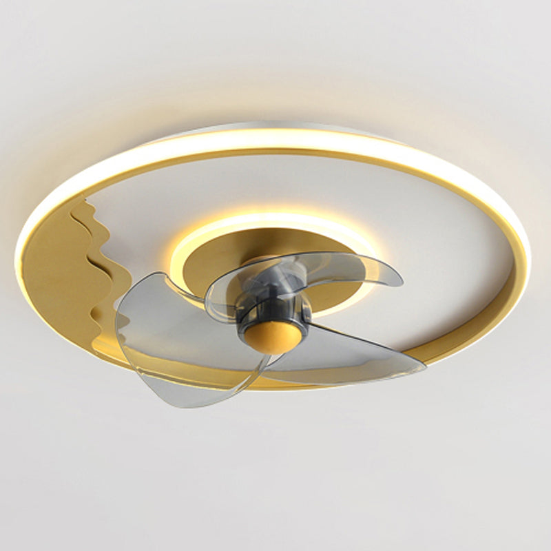 Metall Geometrische Deckenventilator Leuchten Moderne Style 2 Leuchten Flush Mount Lampe