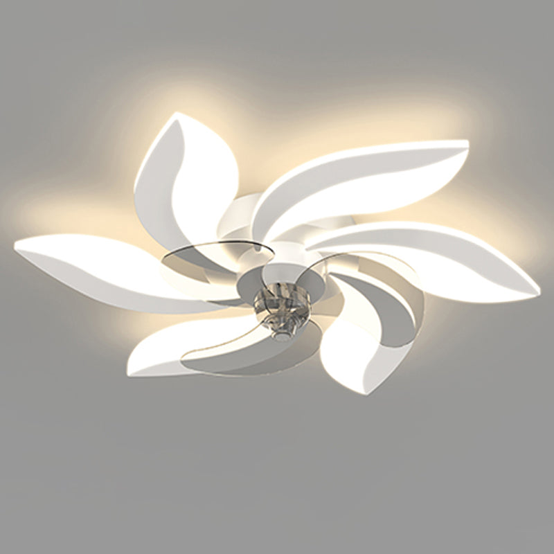 Ventola a soffitto in metallo a forma di fiore Stile moderno a 6 luci a soffitto ventilatore