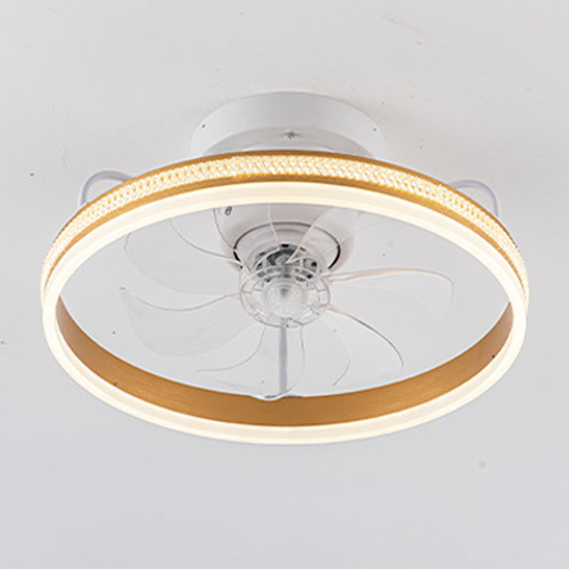 Metal Geometric Ceiling Fan Light Modern Style 1 Light LED Flush Light