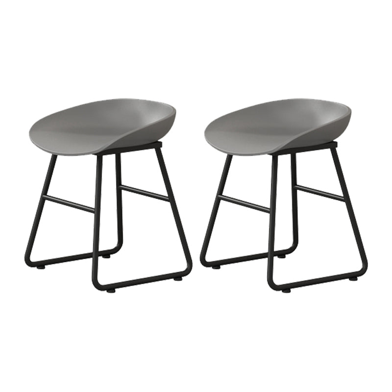 Modern Armless Backrest Counter Stool Iron Kitchen Bar Stool with Plastic Seat